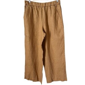 Pendleton Broadway Wide Leg Linen Pull Cropped Pants Size Medium Lagenlook